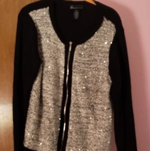 Lane Bryant sweater sparkly, front zipper